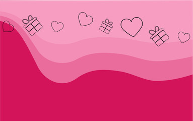 Hearts background card, vector illustration