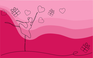 Pink hearts background card vector illustration