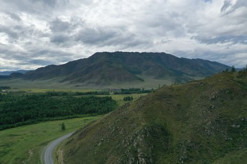 mountains before the rain, Tuekt village, Ongudaysky district, Altai Republic, Russia, summer month August
