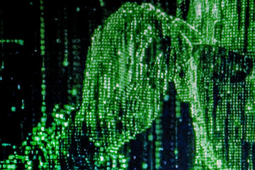 Background matrix style.Green is dominant color.code in green color.data in binary code.computer...