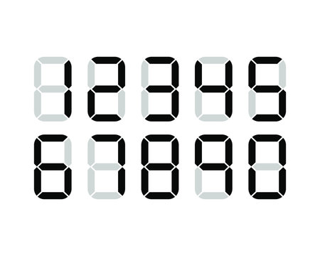 Set of digital numbers. Vector illustration icon.