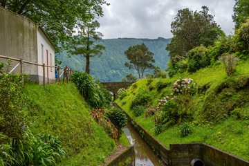 Fototapeta na wymiar Typical landscape of the Seven Cities, Azores