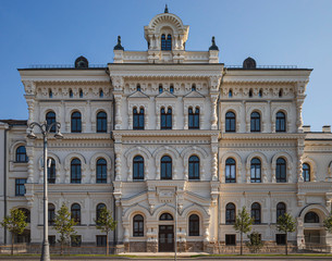Fototapeta na wymiar The building of the Polytechnic Museum in Moscow after restoration