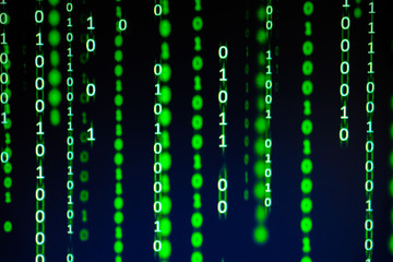 Naklejka na ściany i meble Background matrix style.Green is dominant color.code in green color.data in binary code.computer virus and hacker screen wallpaper.