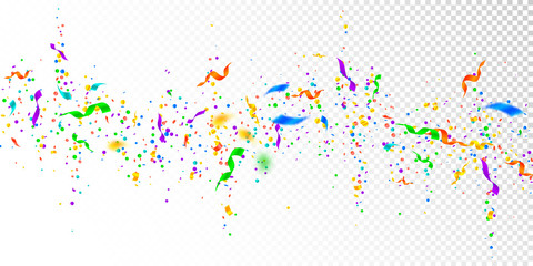 Streamers and confetti. Colorful tinsel and foil r