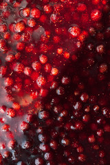 strawberry jam texture divided in half by a solar flare