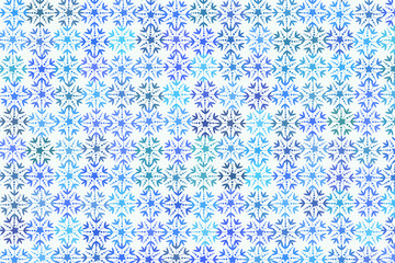 Fototapeta na wymiar Blue pastel snowflake seamless pattern background texture