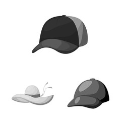 Isolated object of hat and helmet symbol. Set of hat and profession stock symbol for web.