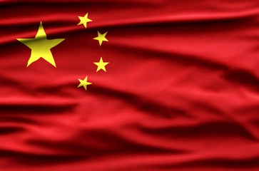 China National Holiday. China Flag background with yellow stars and red color.