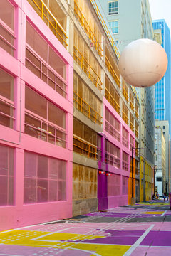 Pink Walls In Alley Oop, A Colorful Alley In Vancouver BC, Canada