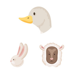 Isolated object of farm and head symbol. Collection of farm and homemade stock vector illustration.