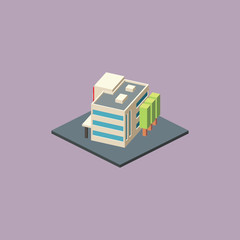 Fototapeta premium Isometric Hospital Isolated Images