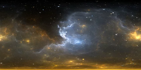360-Grad-Sternsystem und Gasnebel. Panorama, Umgebung 360 HDRI-Karte. Gleichwinklige Projektion, sphärisches Panorama. Hintergrund der virtuellen Realität. © Peter Jurik