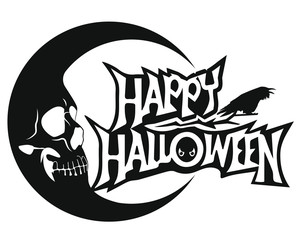 Happy Halloween message design background, vector illustration
