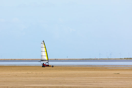 Land Sailing at the beach of R&oslash;m&oslash; island, Denmark
