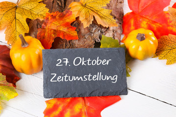 27. Oktober Zeitumstellung auf Winterzeit