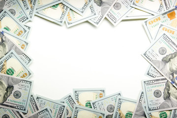 money background. american hundred dollar bills. copy space