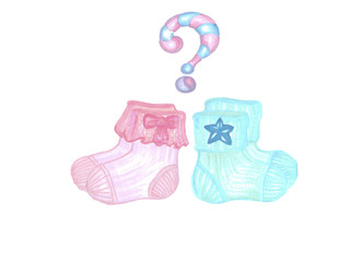pink and blue baby socks for a gender reveal party