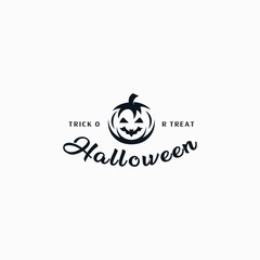 Halloween party logo vector template