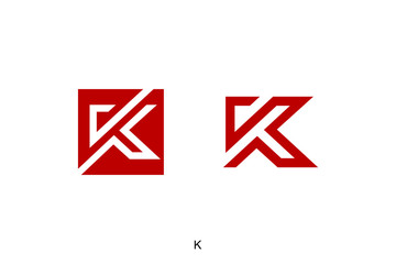 letter K concept, square with K vector icon ready to use