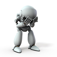 頭を抱えて苦悩するAIロボット