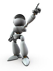 目標を指差す人口知能のロボット