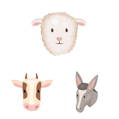 Vector illustration of farm and head symbol. Collection of farm and homemade stock vector illustration.