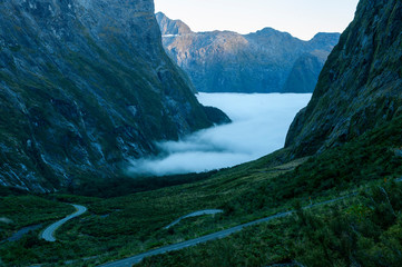 Peaceful route to Milford Sound in New Zealand's South Island