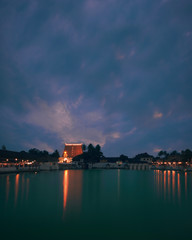 Naklejka premium Sunset from a temple 
