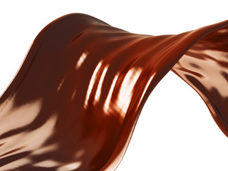 Shiny chocolate liquid splash on white background