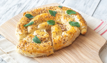 Phyllo pie stuffed with feta