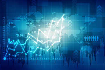 2d rendering Stock market online business concept. business Graph 