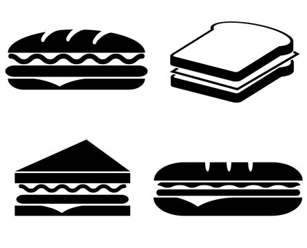 Sandwich icon, logo isolated on white background