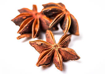 star anise isolated on white background - Christmas spices - gingerbread ingredients