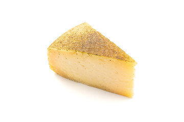 Parmesan Cheese Triangle Isolated on White Background