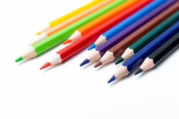 color pencils isolated on white background