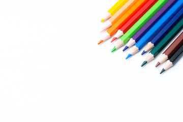 color pencils isolated on white background