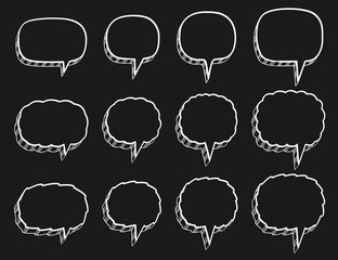 Set of dialog bubbles of different shapes. Speech bubbles. EPS vector