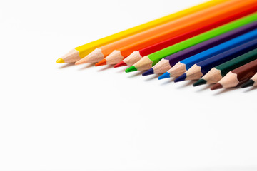 color pencils isolated on white background