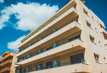 typical hotel facade at majorca, spain