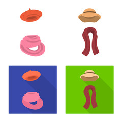 Isolated object of clothes and texture sign. Collection of clothes and weather vector icon for stock.