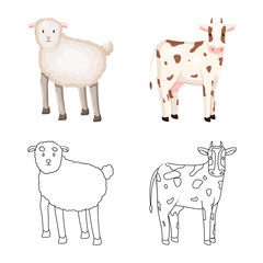 Isolated object of breeding and kitchen icon. Set of breeding and organic stock symbol for web.