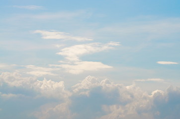 Blue sky with clouds background and textures. 