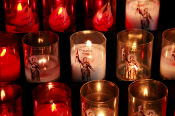 joan of arc candles in cathedral 