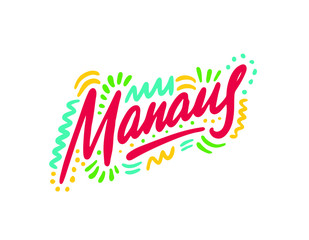 Manaus. Vector illustration background. Banner, poster, template, invitation.