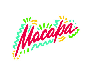 Macapa Word Text with Creative Handwritten Font Design Vector Illustration. - Vector