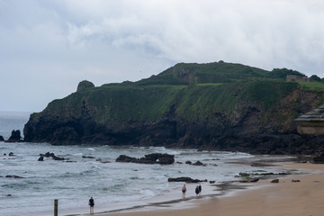 Asturias Beach landscape at cloudy day