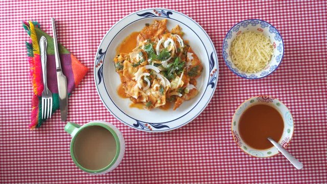Breakfast Mexican chilaquiles