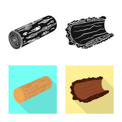 Vector illustration of tree and raw logo. Set of tree and construction stock vector illustration.