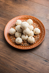 Rava Laddu or Semolina Laddoo Or Rawa Ladu, a popular sweet dish from Maharashtra, India